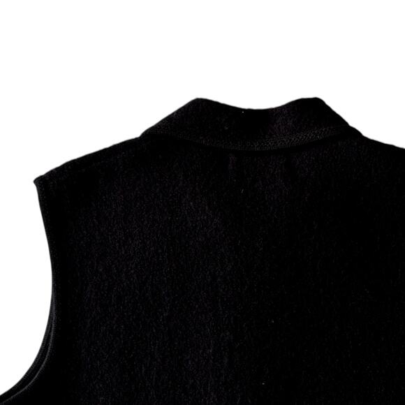 Cats and Yarn Embroidered Black Wool Zipper Vest Size Medium - Picture 6 of 6